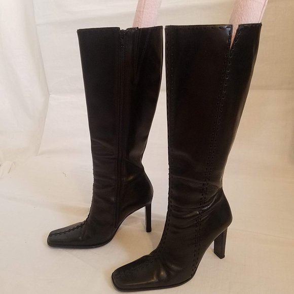 Diba Shoes - Black Leather Boots Size 7M EUC
